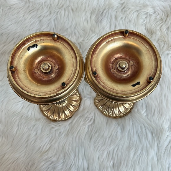 Candelabro Dilly MFG CO. Bundle 2 Gold Candle Stick Holder USA Vintage - Picture 8 of 10